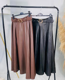 Faux Leather A Line Skirt