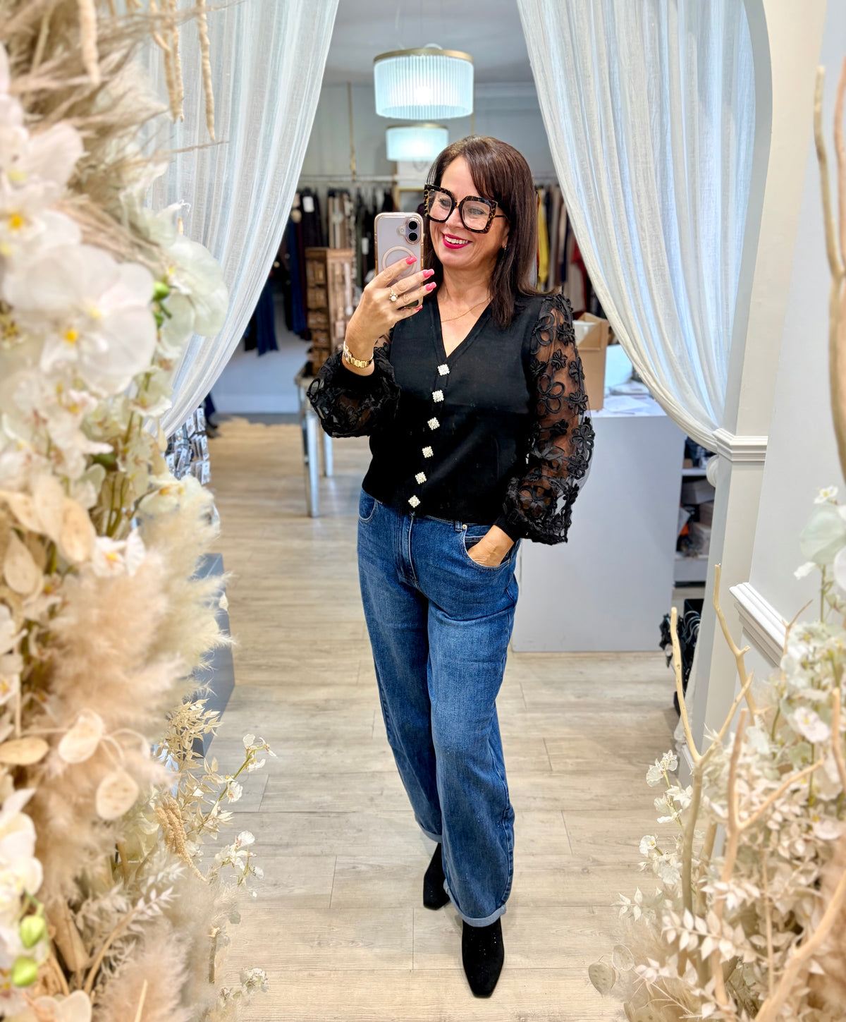 Wanda Lace Sleeve Cardigan
