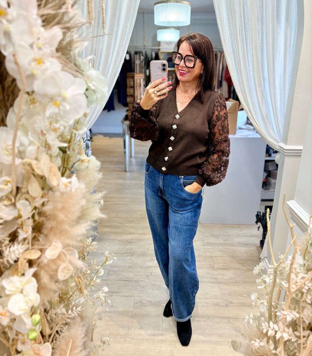 Wanda Lace Sleeve Cardigan