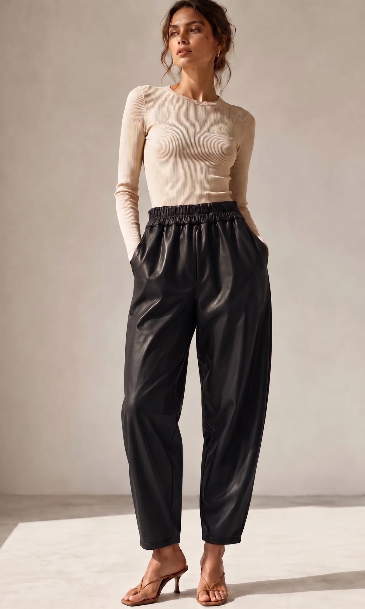 Georgina Leather Look Trousers