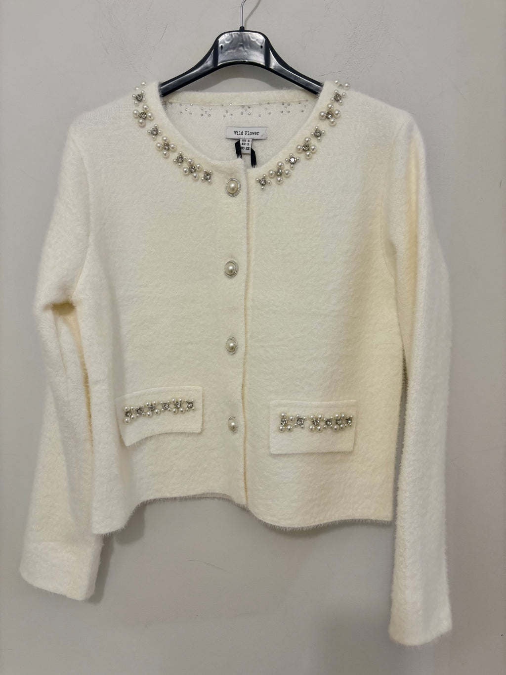 Crystal Embellished Cream Jacket