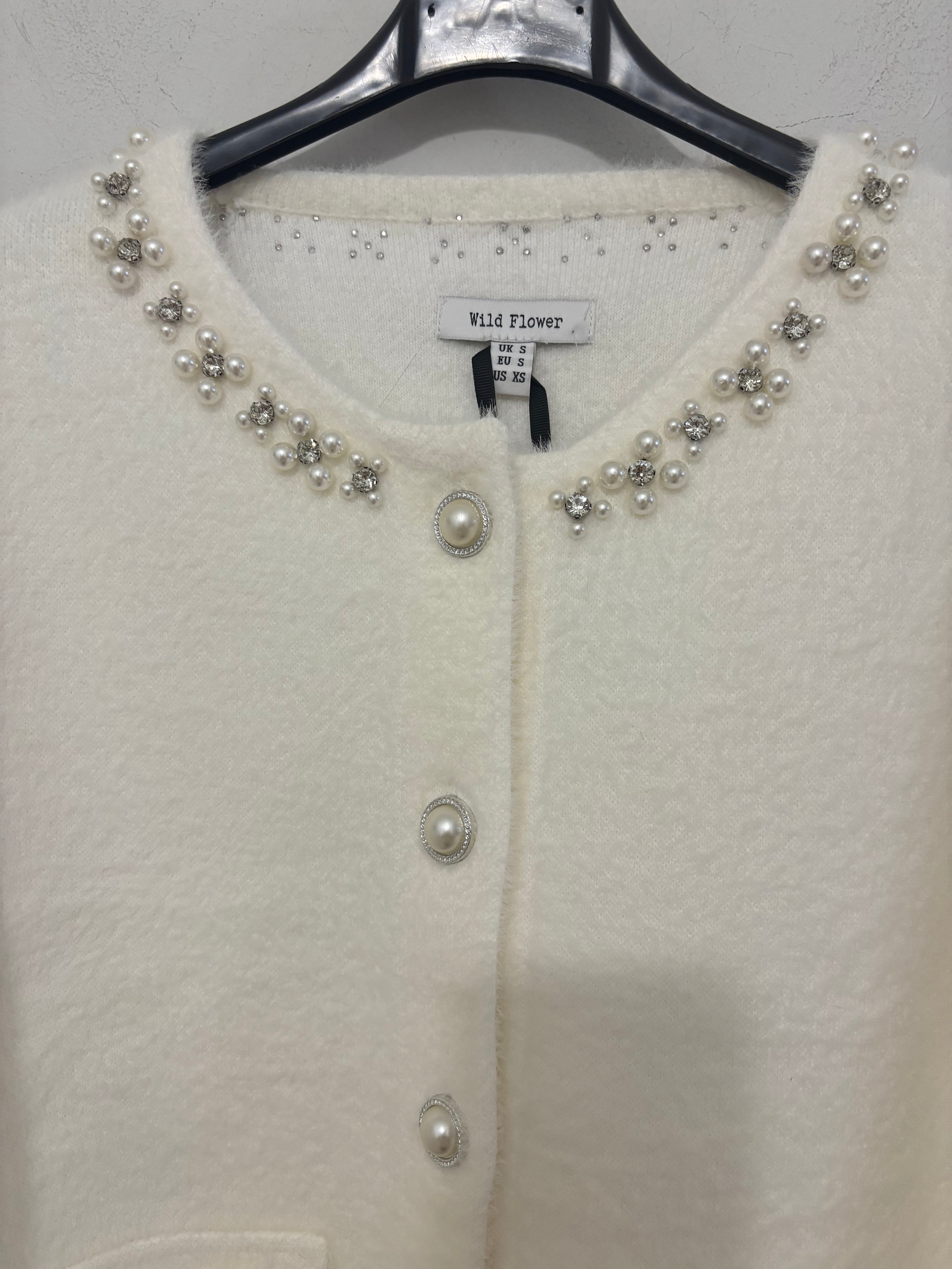 Crystal Embellished Cream Jacket