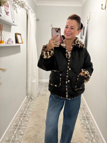 Reversible Animal Faux Fur Coat