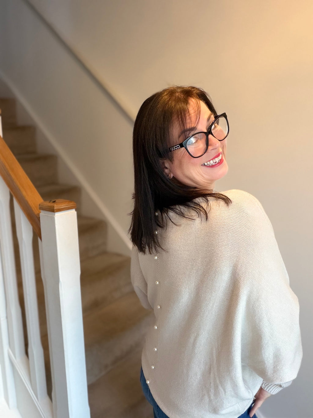 Pearl Back Batwing Jumper