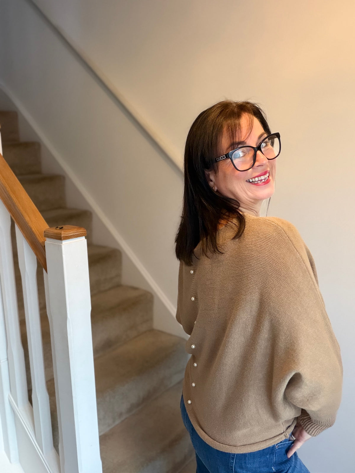 Pearl Back Batwing Jumper