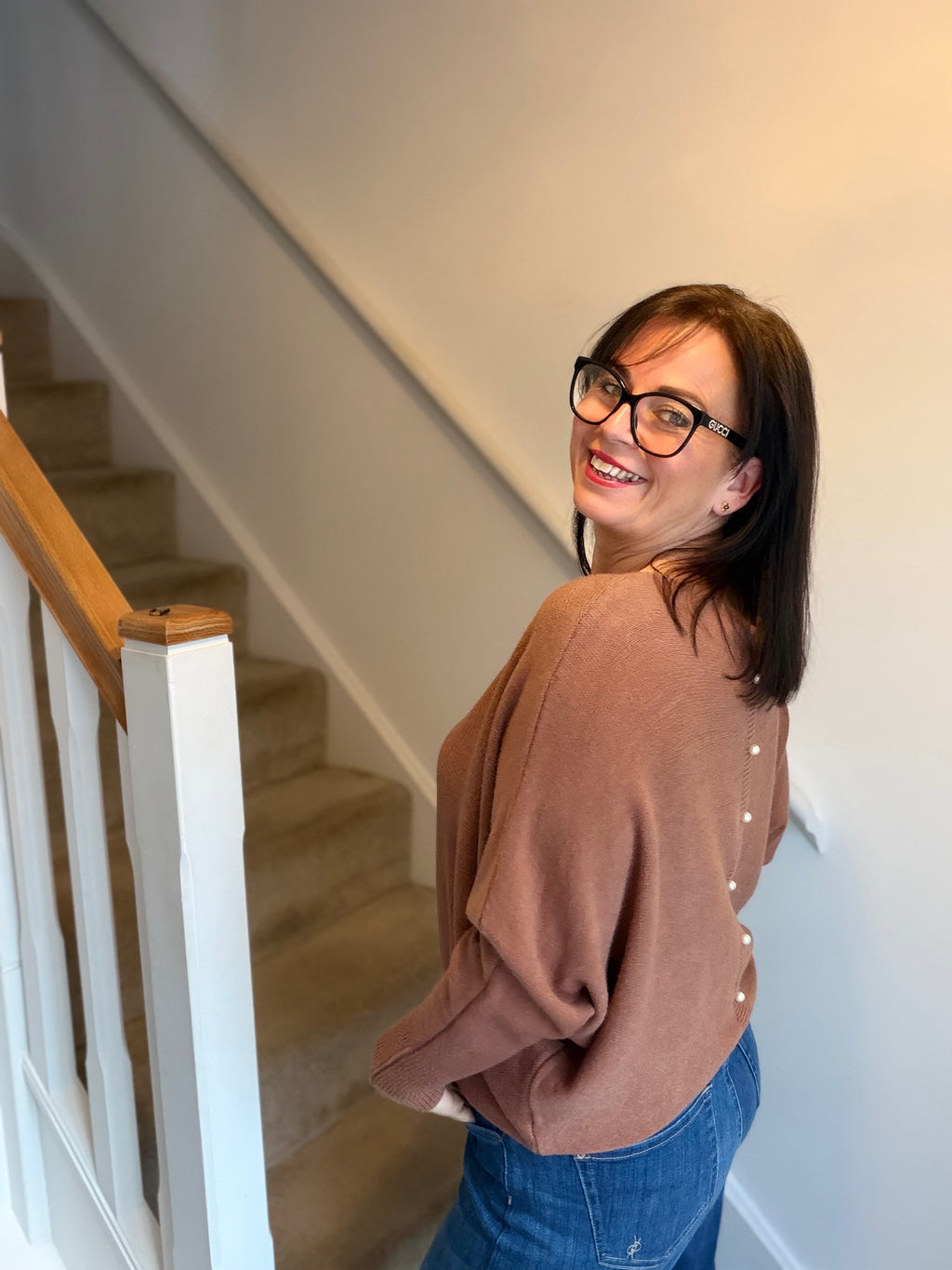 Pearl Back Batwing Jumper