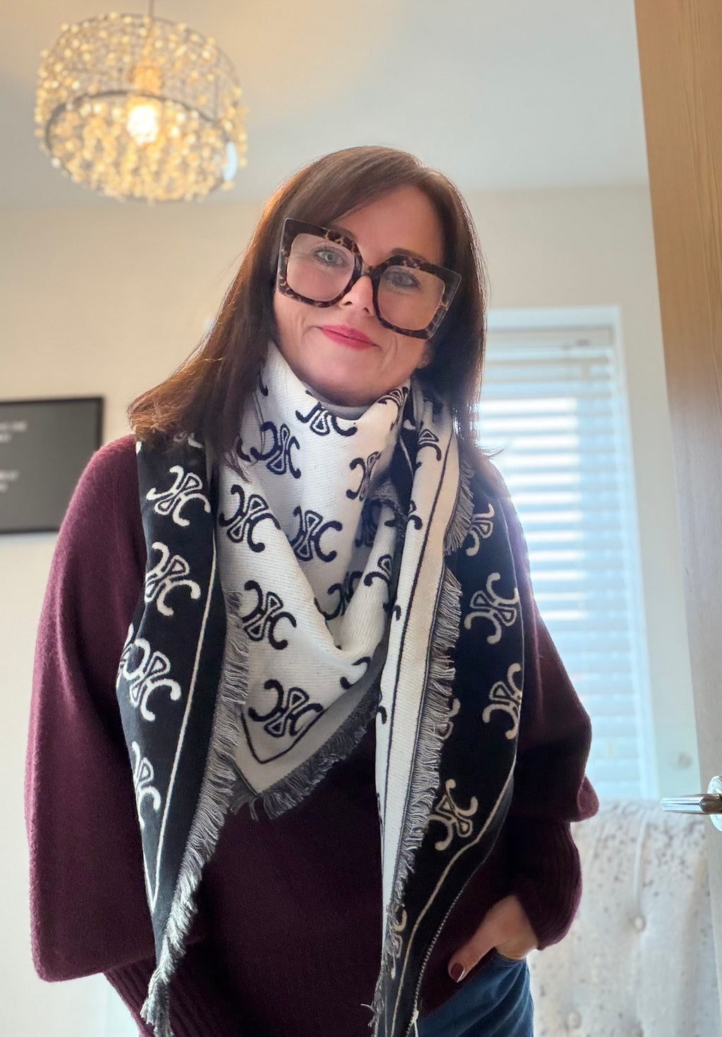 Reversible Triangle Logo Scarf