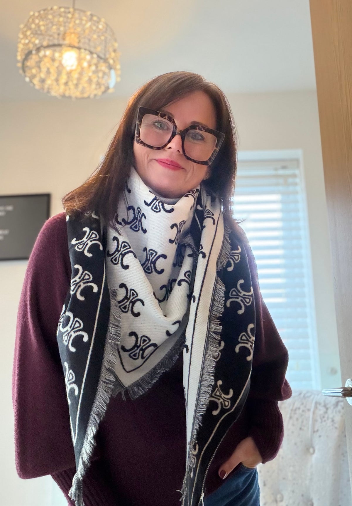 Reversible Triangle Logo Scarf