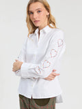 White Heart Rhinestone Shirt