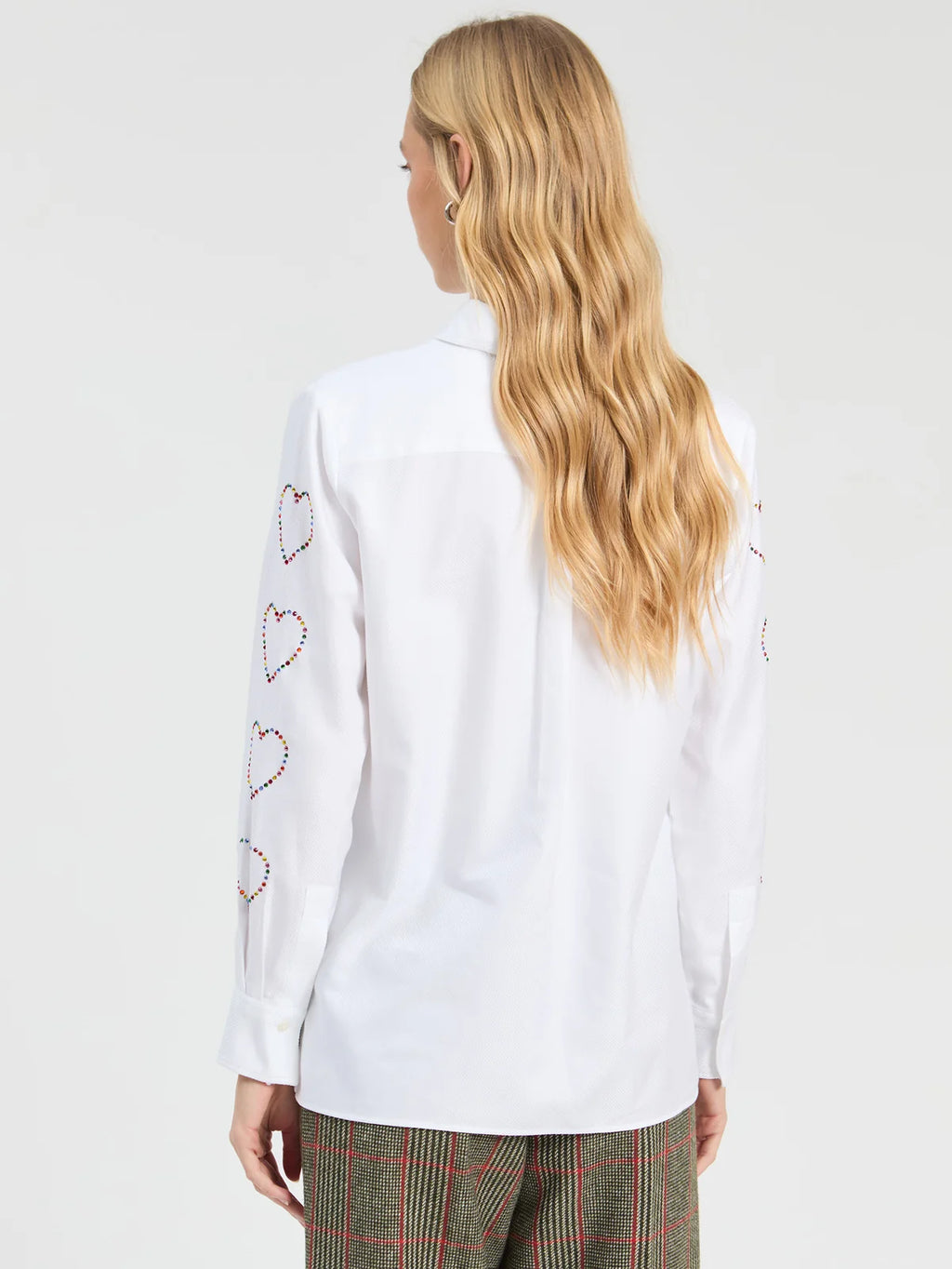 White Heart Rhinestone Shirt