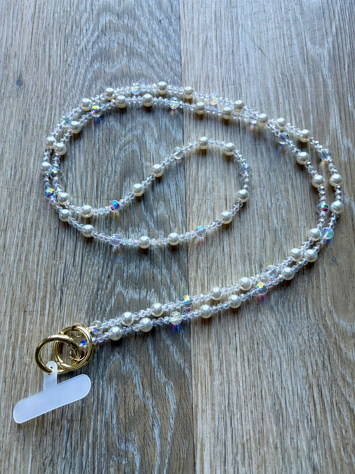 Pearl & Crystal Phone Chain