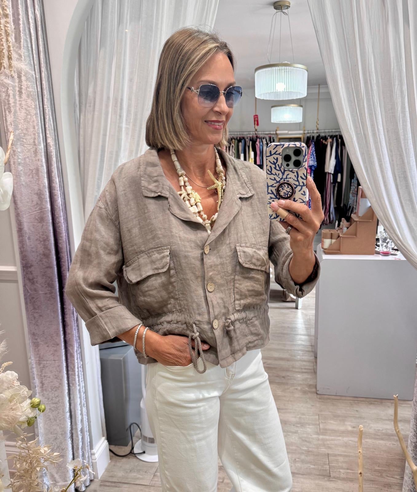 Brooke Linen Shirt Jacket