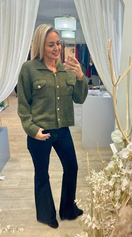 Gold Button Cardigan Jacket