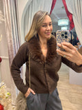 Fur Collar Cardigan