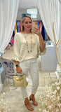 Batwing Frill Sleeve Jumper