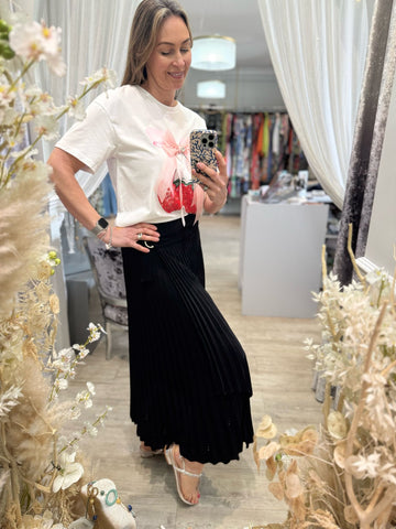 Wrap Around Pleated Skirt