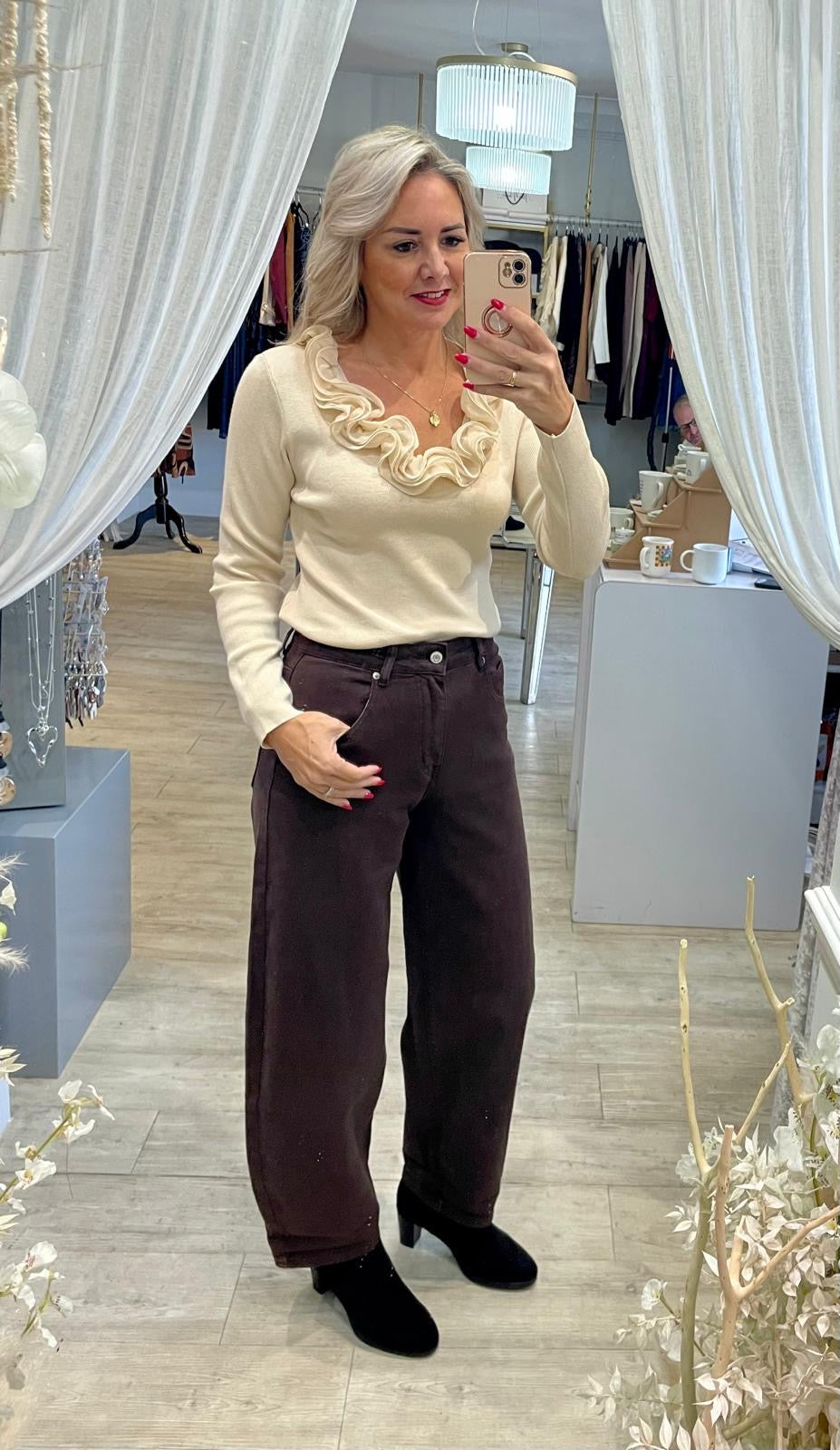 Ruffle V Top