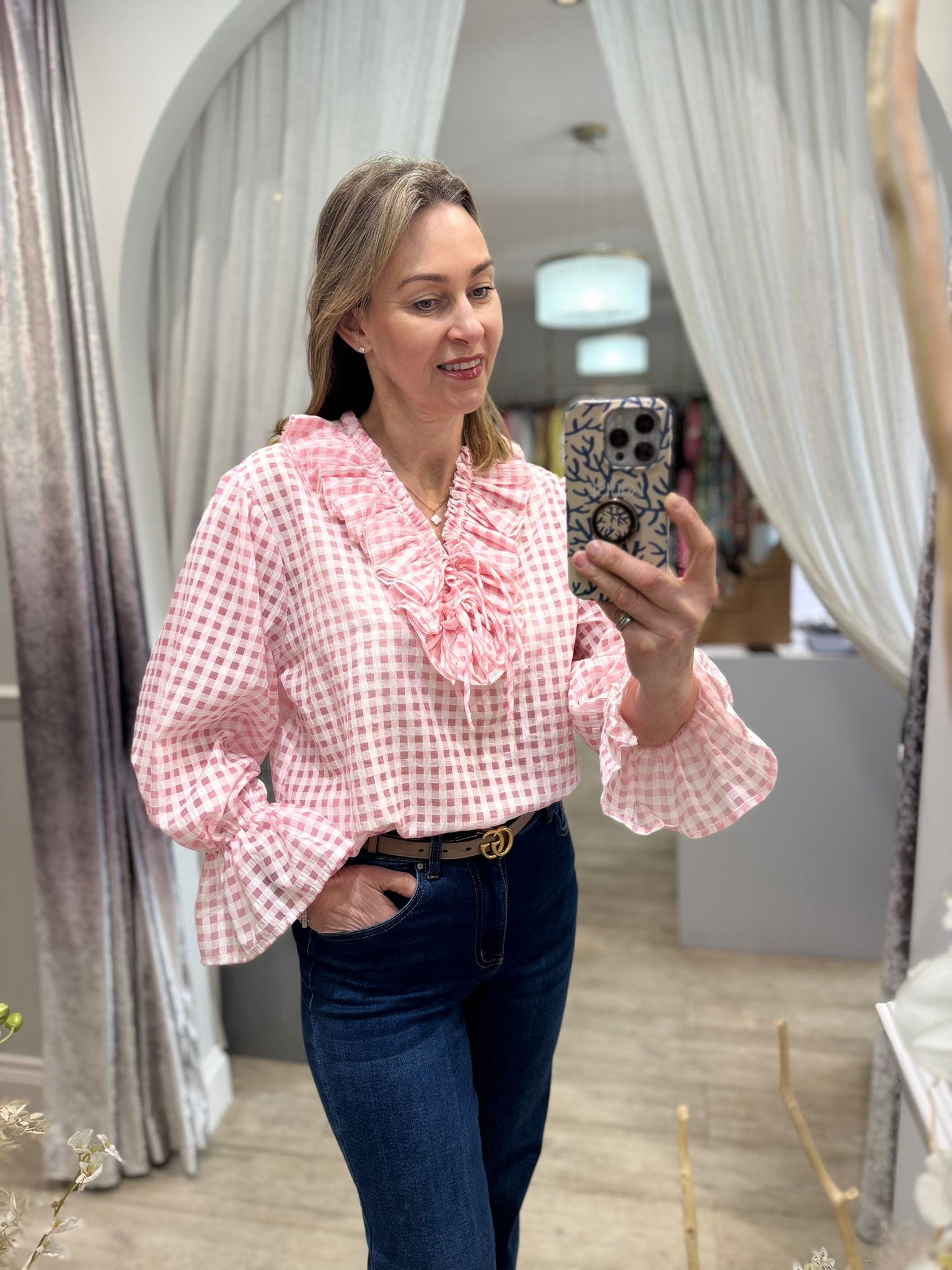 Ranni Gingham Frill Top