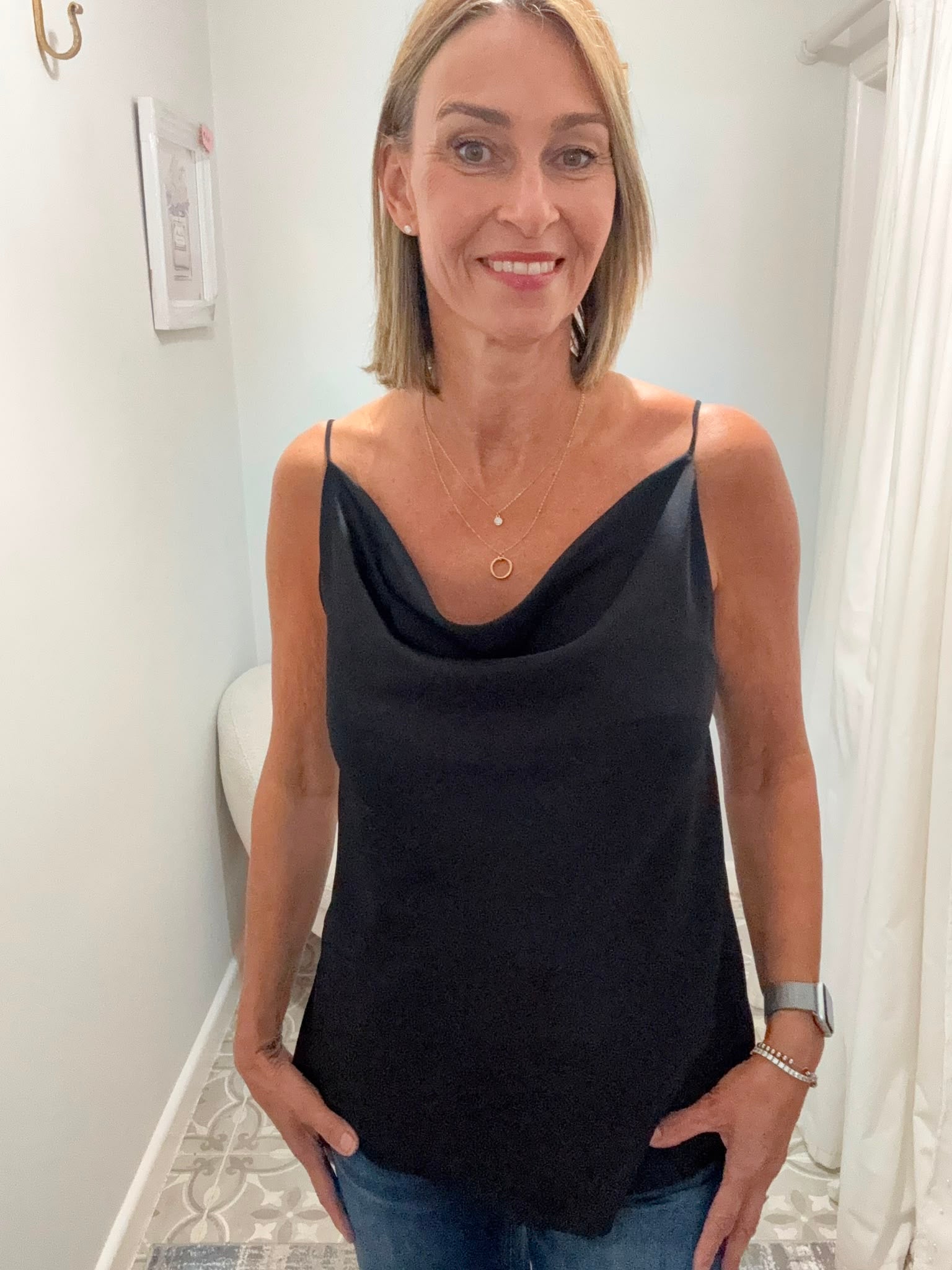 Cowl Neck Satin Camisole Top