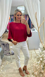 Batwing Frill Sleeve Jumper