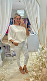 Batwing Frill Sleeve Jumper
