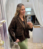 Corduroy Animal Trim Blazer