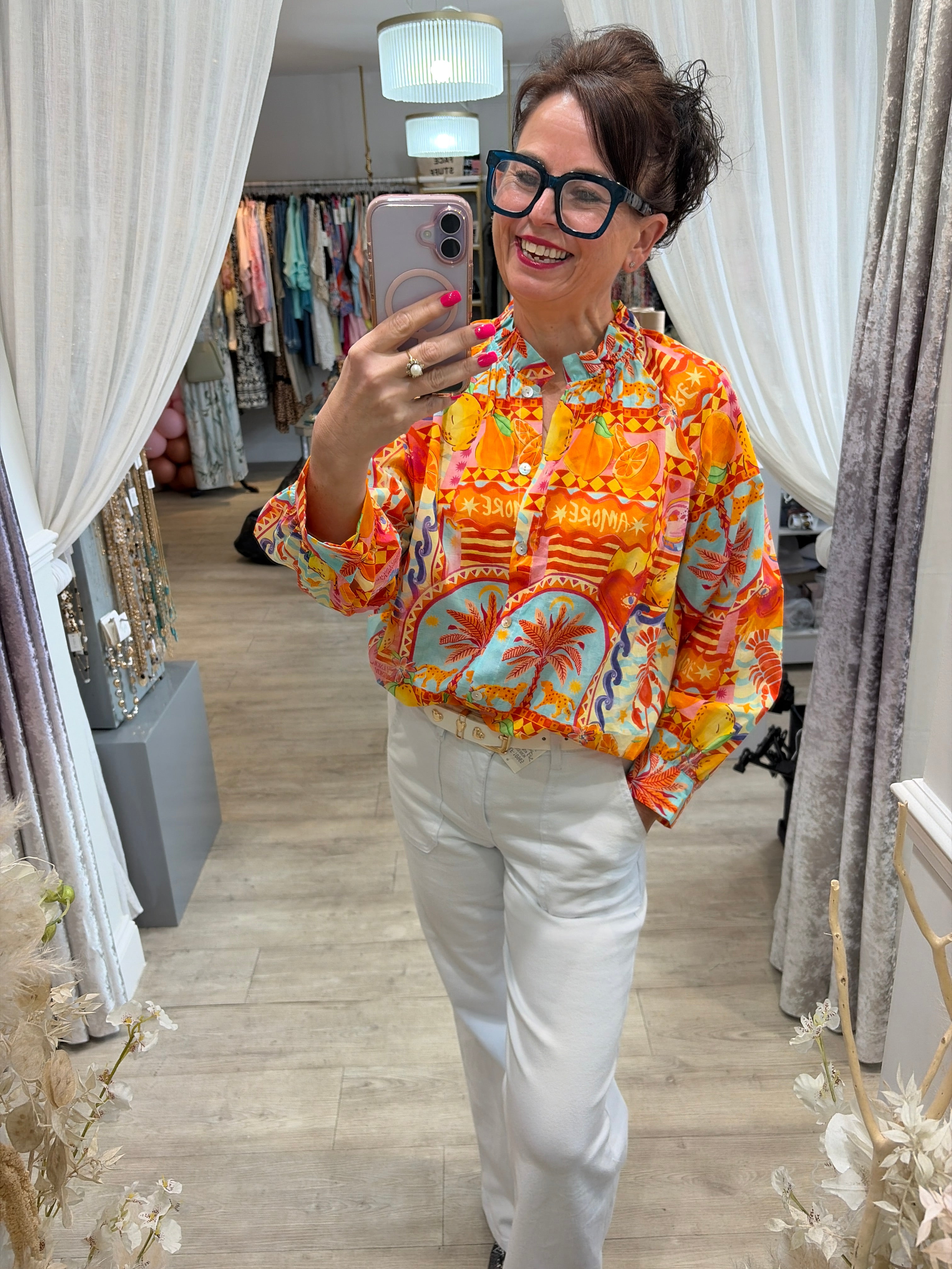 Frill Neck Summer Shirt